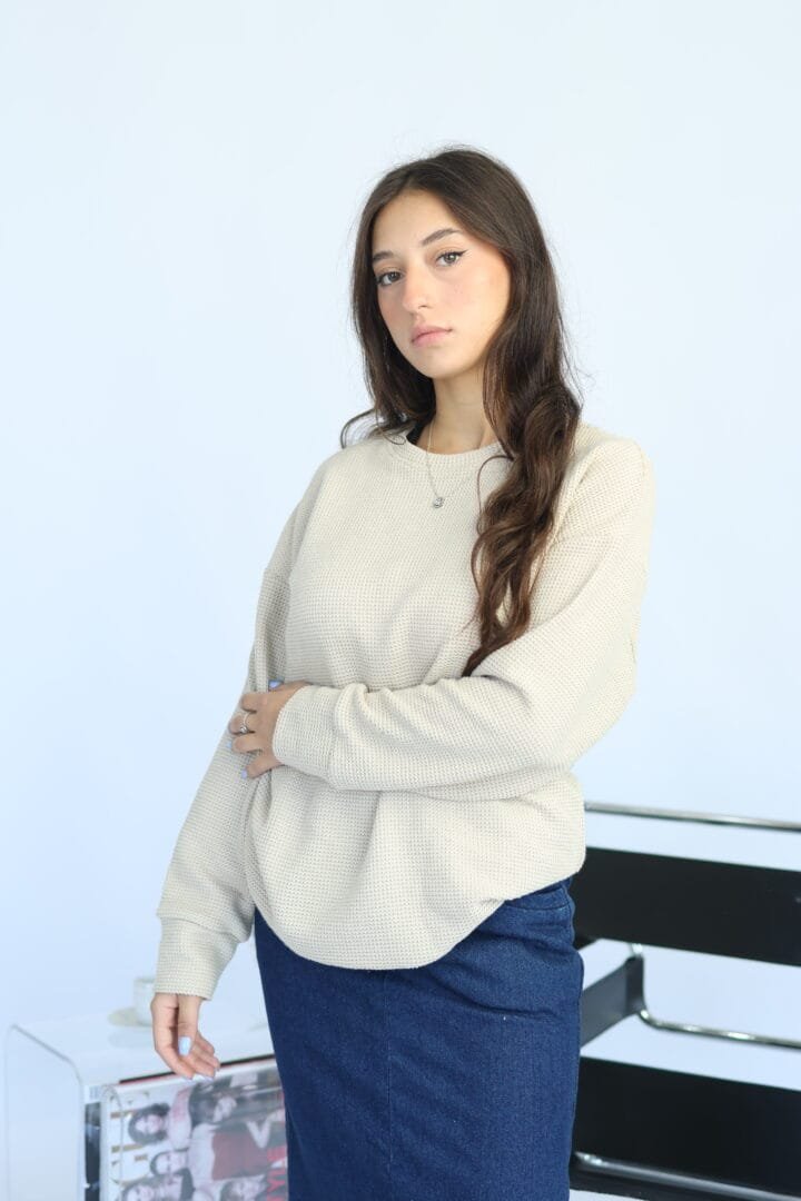 סריג Tamar oversize שמנת