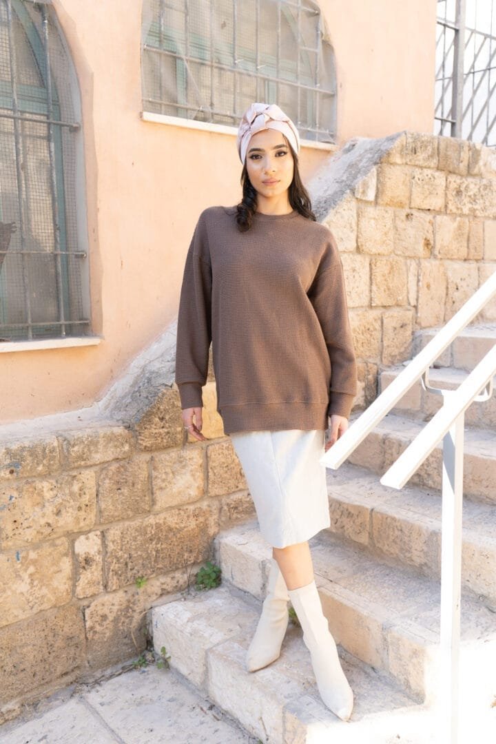 סריג Tamar oversize חום